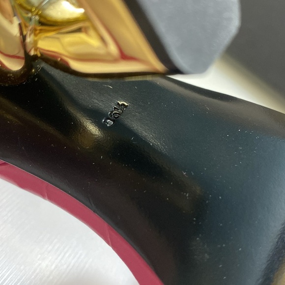 New Dolce & Gabbana Embossed DG Pink Gold Heel Sandals Size US 6 - Picture 8 of 10